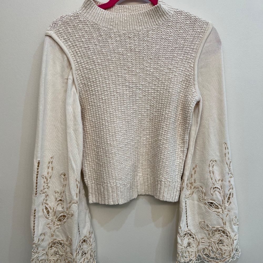 NWT - Antrhopologie Textured Eyelet Twofer Sweater Vest - XS